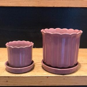 Mid century pottery planters